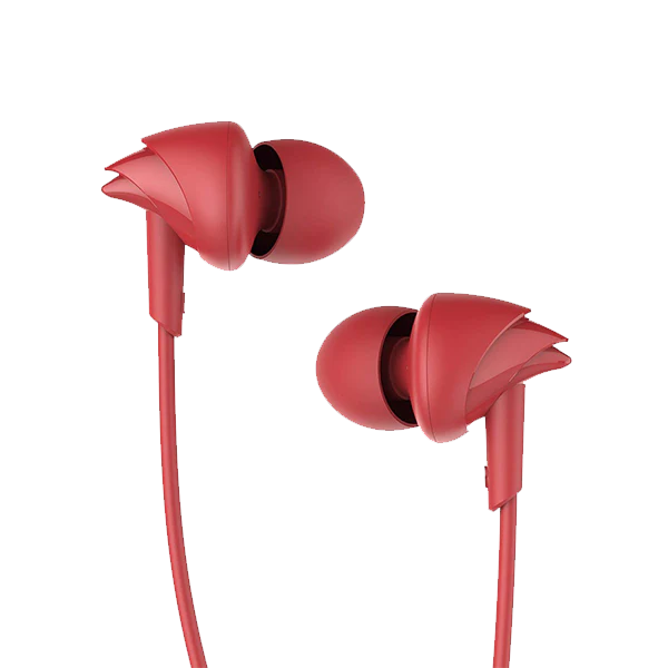 boAt BassHeads 100 Wired Earphone with 10mm Dynamic Drivers, Super Extra Bass, Hawk-Inspired Design (Red, Wired Earphone)