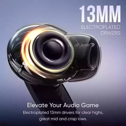 Mivi DuoPods K6 with 50hrs Playback, AI ENC Tech, Gaming Mode with 50ms Low Latency, 13mm Drivers | True Wireless (Black, Earbuds)