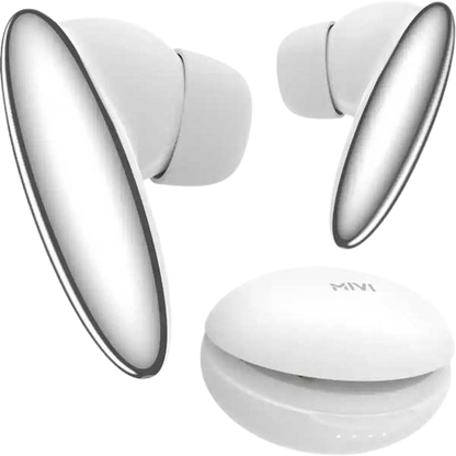 Mivi DuoPods K6 with 50hrs Playback, AI ENC Tech, Gaming Mode with 50ms Low Latency, 13mm Drivers | True Wireless (White, Earbuds)