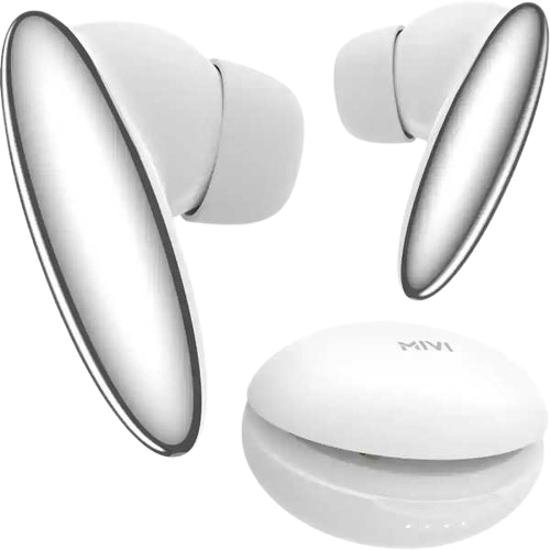 Mivi DuoPods K6 with 50hrs Playback, AI ENC Tech, Gaming Mode with 50ms Low Latency, 13mm Drivers | True Wireless (White, Earbuds)