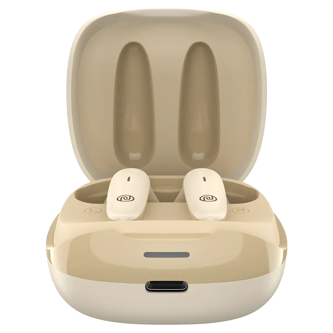 Noise Buds VS401 with 50 Hrs Playtime, Quad Mic with ENC, & Low Latency (up to 50ms) Bluetooth, True Wireless (Calm Beige, Earbuds)