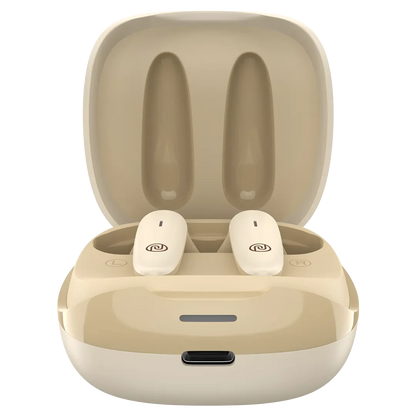 Noise Buds VS401 with 50 Hrs Playtime, Quad Mic with ENC, & Low Latency (up to 50ms) Bluetooth, True Wireless (Calm Beige, Earbuds)