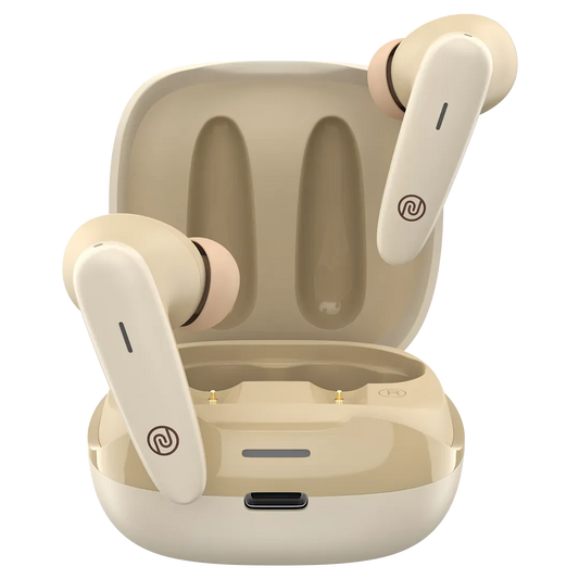 Noise Buds VS401 with 50 Hrs Playtime, Quad Mic with ENC, & Low Latency (up to 50ms) Bluetooth, True Wireless (Calm Beige, Earbuds)