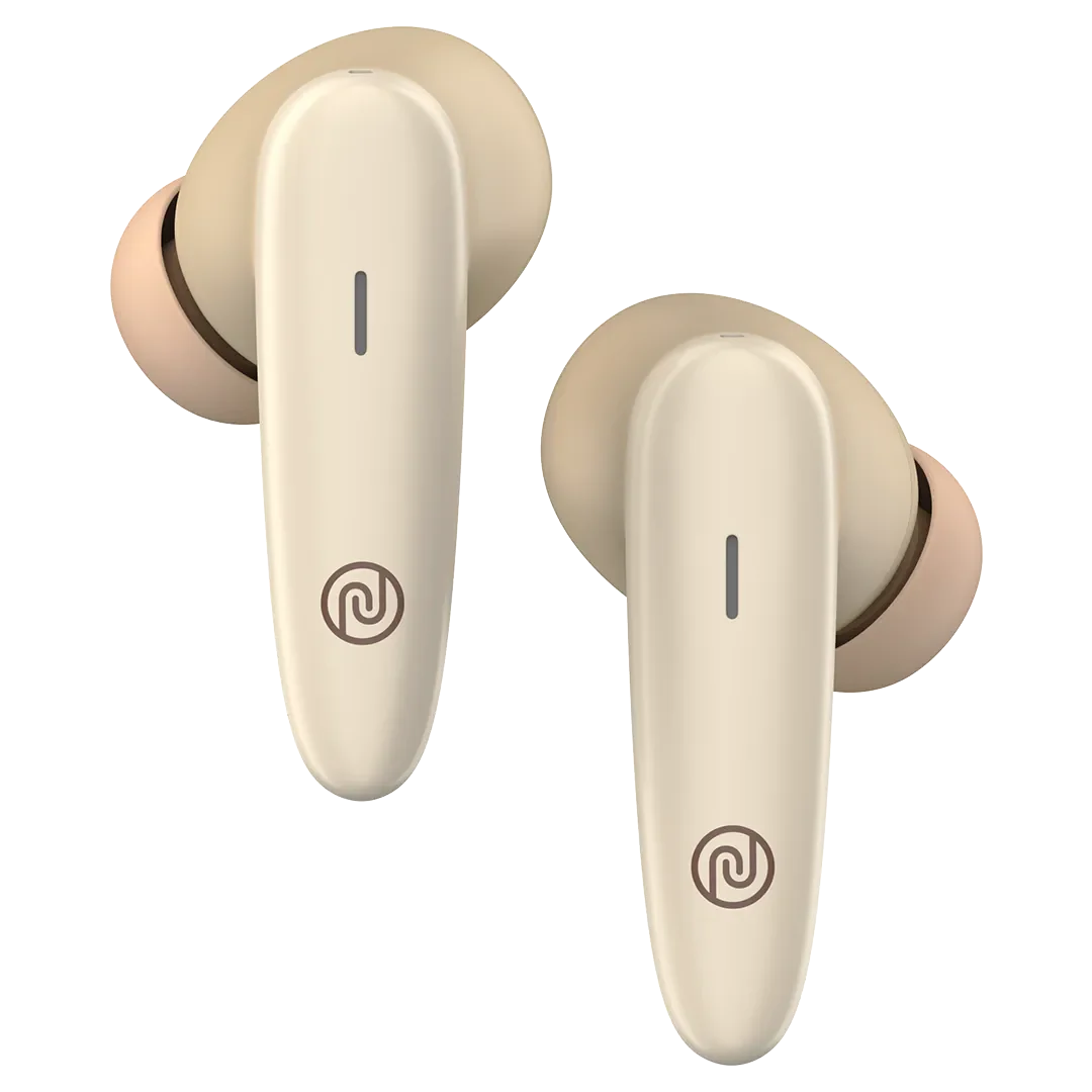 Noise Buds VS401 with 50 Hrs Playtime, Quad Mic with ENC, & Low Latency (up to 50ms) Bluetooth, True Wireless (Calm Beige, Earbuds)