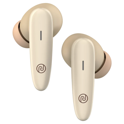 Noise Buds VS401 with 50 Hrs Playtime, Quad Mic with ENC, & Low Latency (up to 50ms) Bluetooth, True Wireless (Calm Beige, Earbuds)