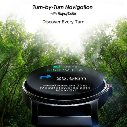 boAt Lunar Discovery with 1.39" (3.5 cm) HD Display, Turn-by-Turn Navigation, DIY Watch Face Studio, Bluetooth Calling Feature, Emergency SOS & QR Code Hub | Smart Watch for Men & Women (Black Metal)