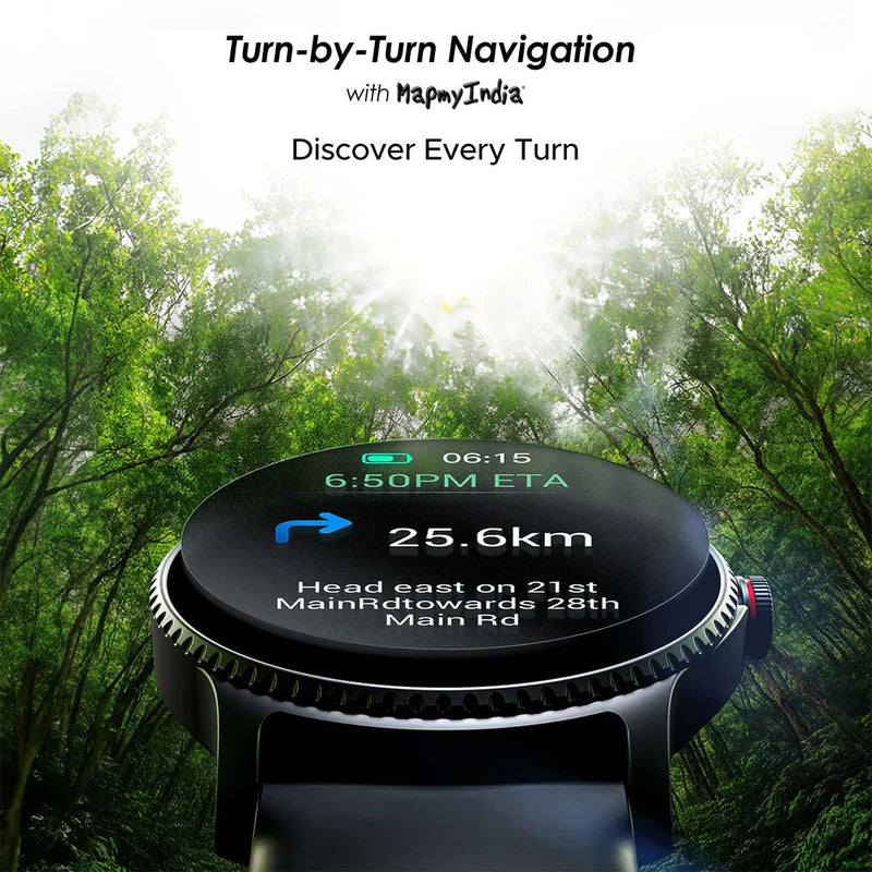 boAt Lunar Discovery with 1.39" (3.5 cm) HD Display, Turn-by-Turn Navigation, DIY Watch Face Studio, Bluetooth Calling Feature, Emergency SOS & QR Code Hub | Smart Watch for Men & Women (Active Black)