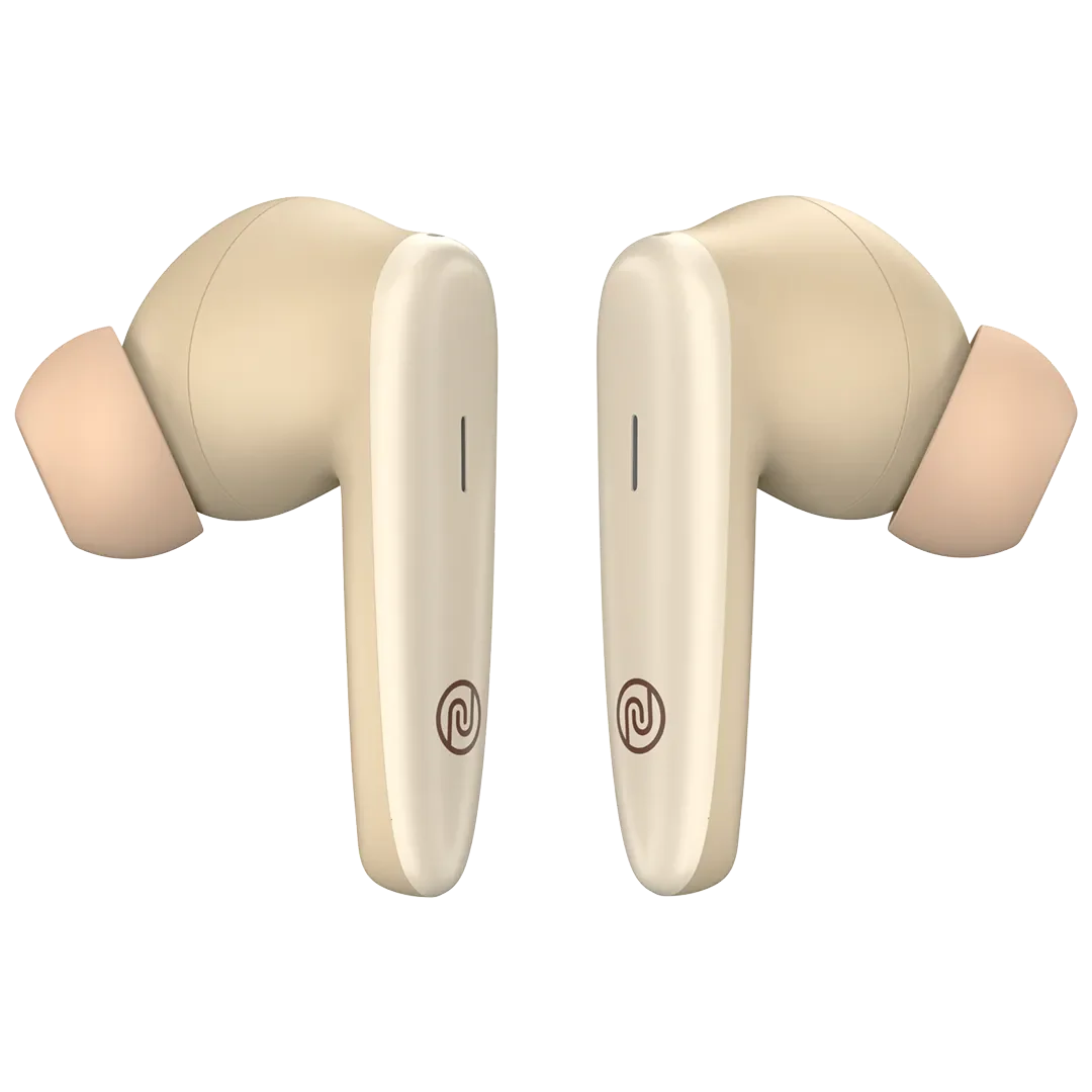 Noise Buds VS401 with 50 Hrs Playtime, Quad Mic with ENC, & Low Latency (up to 50ms) Bluetooth, True Wireless (Calm Beige, Earbuds)