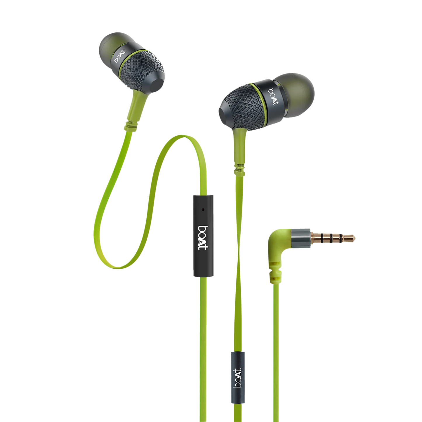 boAt BassHeads 220 Wired earphone with Noise Cancellation, Super Extra Bass Features (Neon Lime)