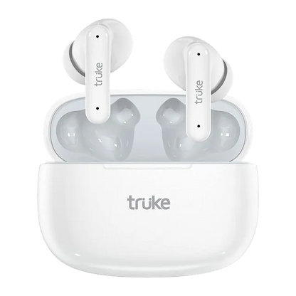 truke Air Buds with Ai Powered Noise Cancellation, Upto 48hrs of Playback, 55Ms Low Latency | True wireless (White, Earbuds)