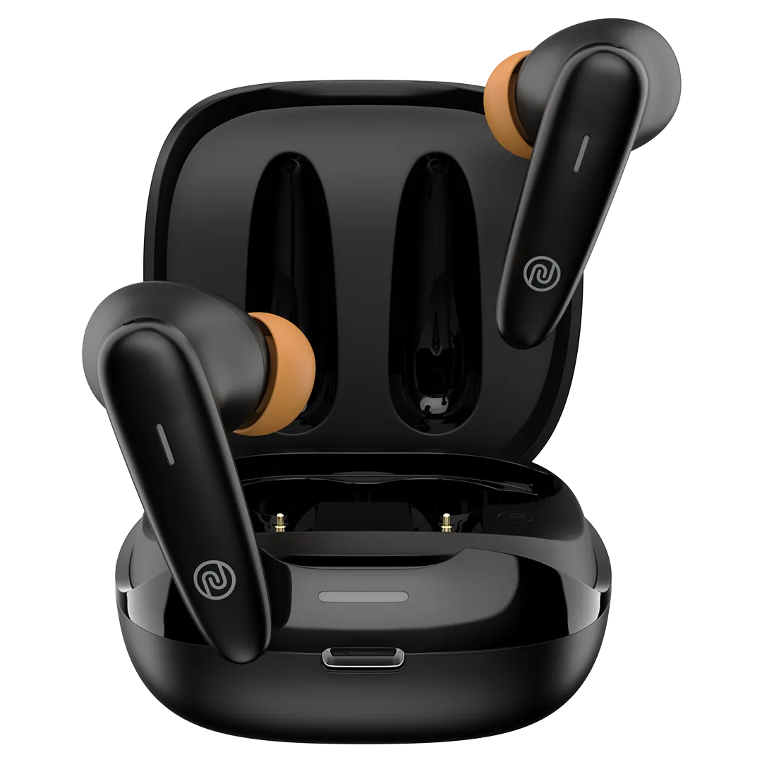 Noise Buds VS401 with 50 Hrs Playtime, Quad Mic with ENC, & Low Latency (up to 50ms) Bluetooth, True Wireless (Jet Black, Earbuds)