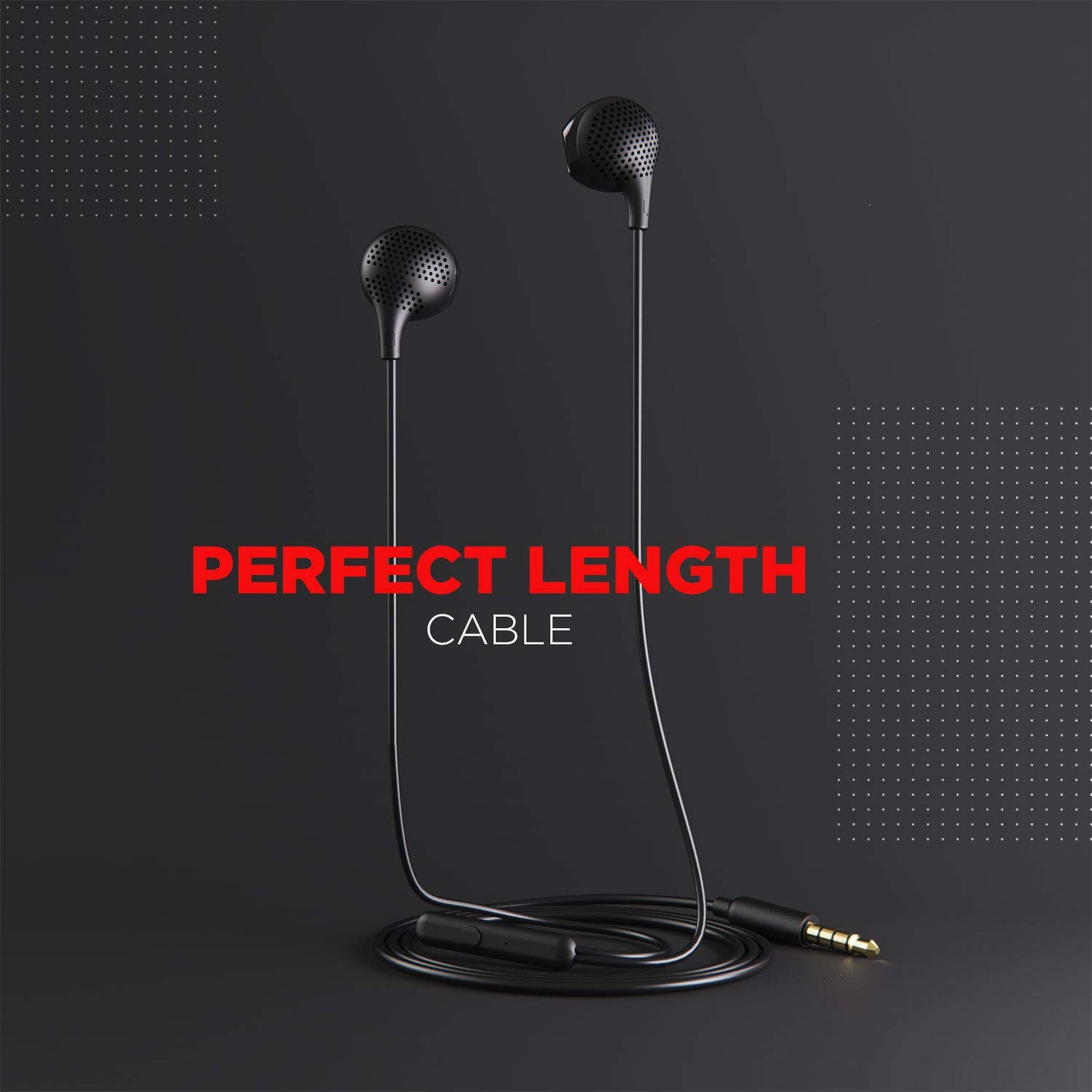 boAt Bassheads 104 Wired Earphones with Light Weight Design, 10mm Drivers, Immersive Audio (Black)