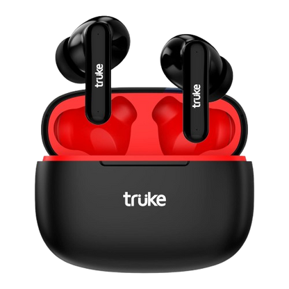 truke Air Buds with Ai Powered Noise Cancellation, Upto 48hrs of Playback, 55Ms Low Latency | True wireless (Black, Earbuds)