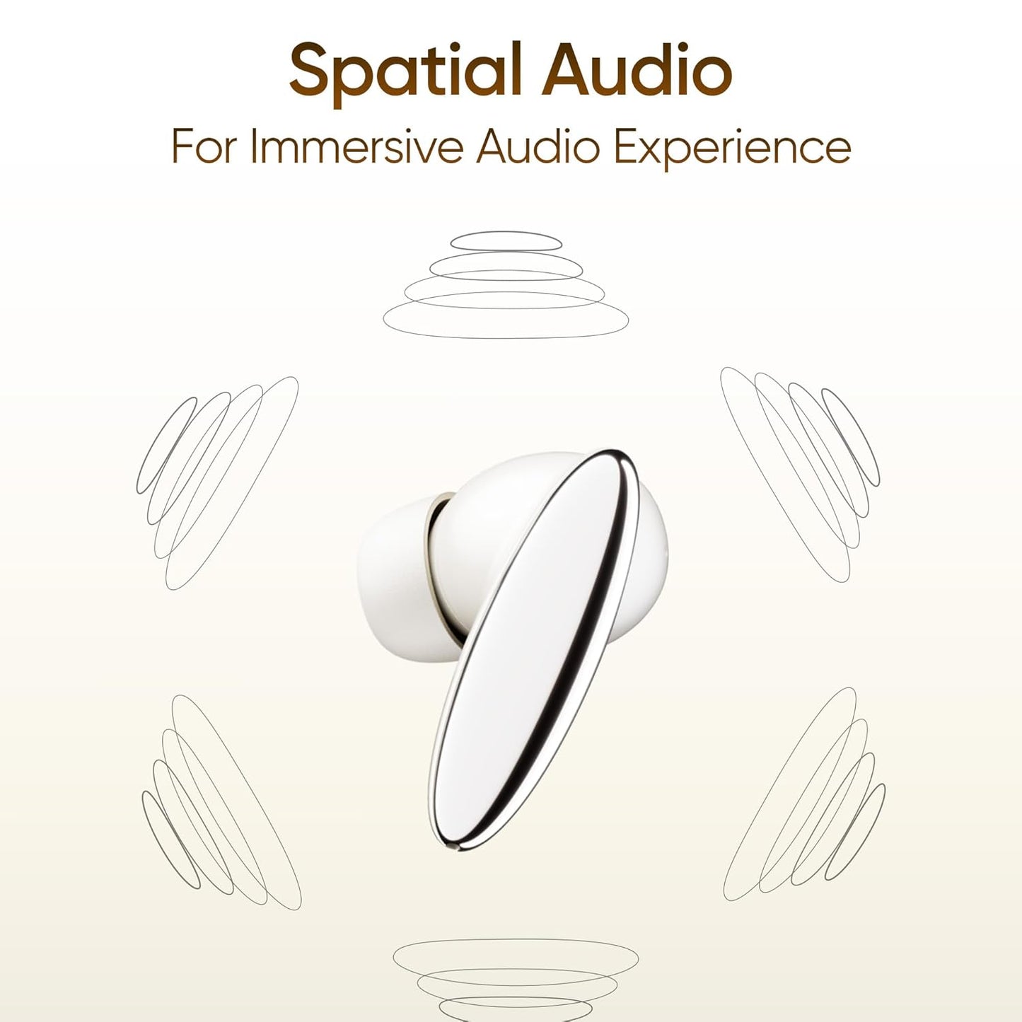 Mivi SuperPods Opera ANC [Flagship Edition] with Hi-res Audio Wireless LDAC, ANC Tech with 3D Soundstage, Spatial Audio Tech, 60H Playback | True Wireless (Magnetic Brown, Earbuds)