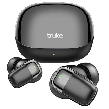 truke Buds Clarity 2 v2 With 6 Mic ENC, 68hrs Playback, 35ms Ultra Low Latency, 13mm Drivers, 3 EQ Modes, Fast Charging | True Wireless (Metal Black, Earbuds)