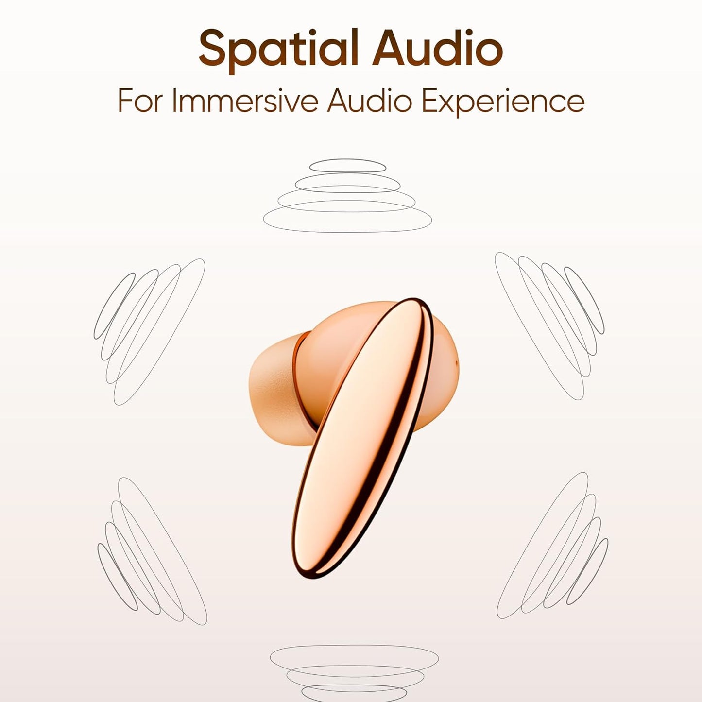 Mivi SuperPods Opera ANC [Flagship Edition] with Hi-res Audio Wireless LDAC, ANC Tech with 3D Soundstage, Spatial Audio Tech, 60H Playback | True Wireless (Popular Peach, Earbuds)