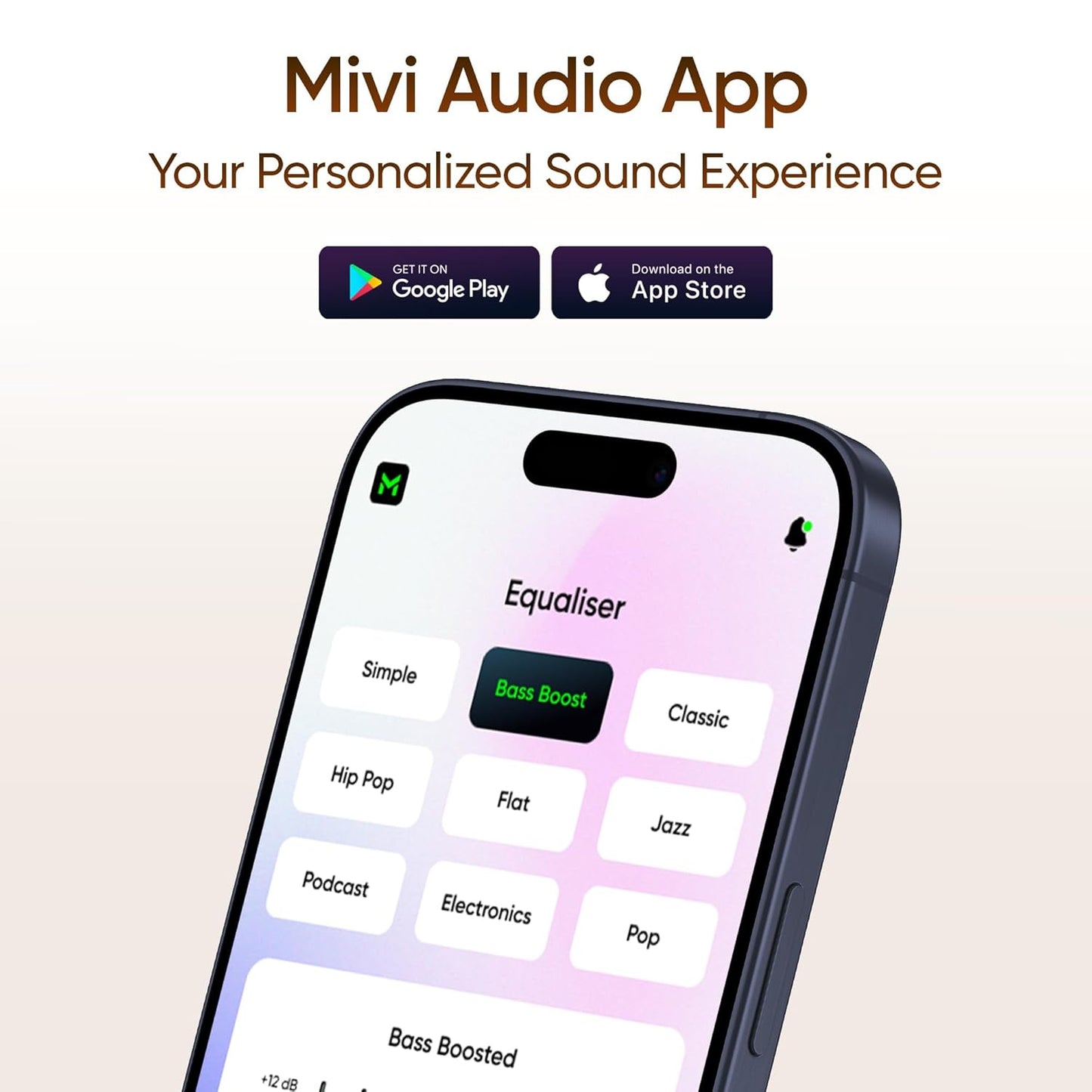 Mivi SuperPods Opera ANC [Flagship Edition] with Hi-res Audio Wireless LDAC, ANC Tech with 3D Soundstage, Spatial Audio Tech, 60H Playback | True Wireless (Popular Peach, Earbuds)