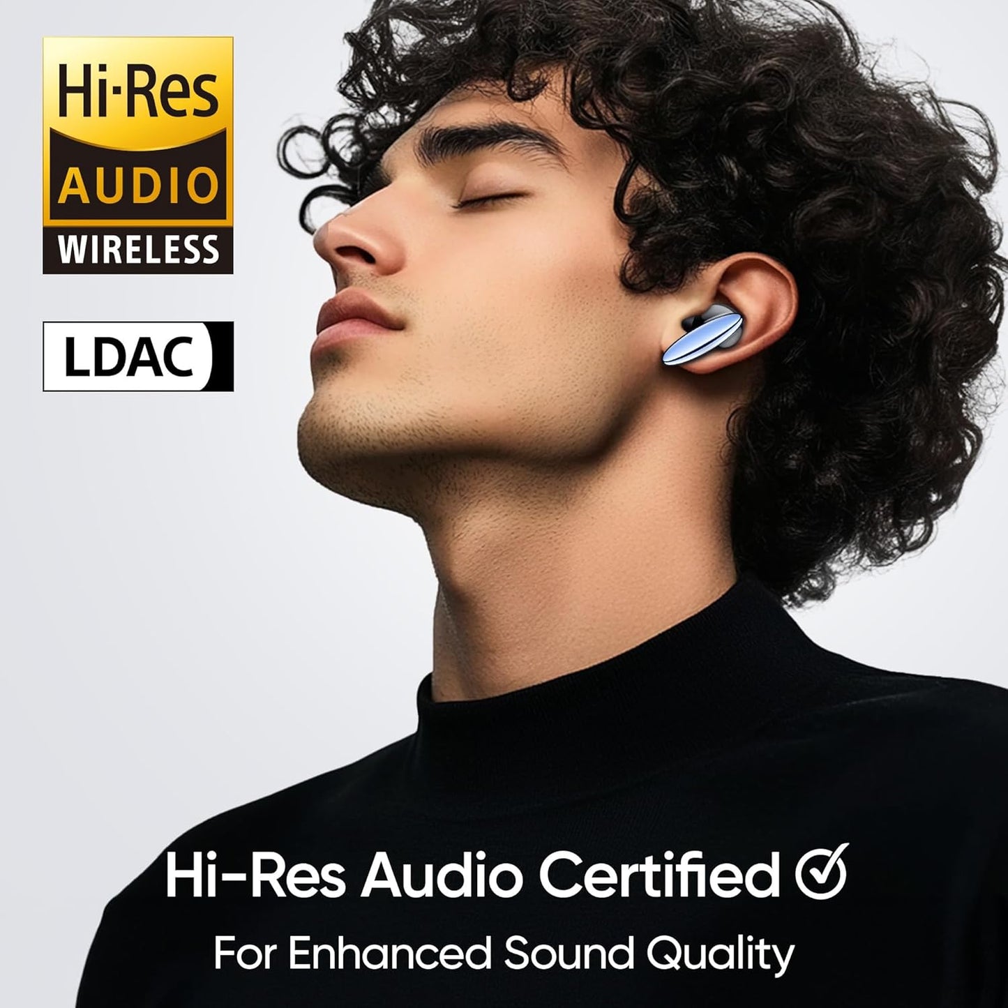 Mivi SuperPods Opera ANC [Flagship Edition] with Hi-res Audio Wireless LDAC, ANC Tech with 3D Soundstage, Spatial Audio Tech, 60H Playback | True Wireless (Iconic Black, Earbuds)