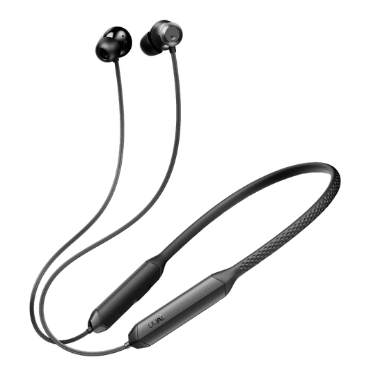 boAt Rockerz 255 Z Plus with 50 hrs Playtime, Magnetic Power Buds, ENx Tech, Dual Pairing, Hearables App, Beast Mode | Wireless Earphone (Classic Black, Neckband)