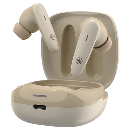 Noise Buds VS401 with 50 Hrs Playtime, Quad Mic with ENC, & Low Latency (up to 50ms) Bluetooth, True Wireless (Calm Beige, Earbuds)