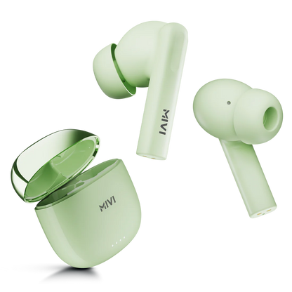 Mivi DuoPods i4 with Quad-mic ENC Tech, 13mm Drivers, 50hrs of Playback, IPX 4.0 | True Wireless (Mint Green, Earbuds)