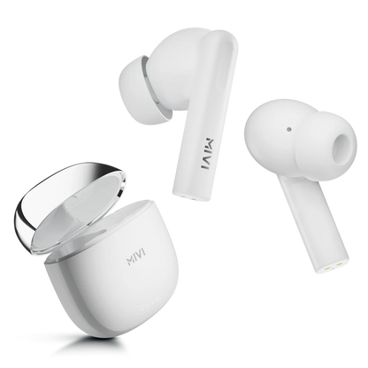 Mivi DuoPods i4 with Quad-mic ENC Tech, 13mm Drivers, 50hrs of Playback, IPX 4.0 | True Wireless (White, Earbuds)