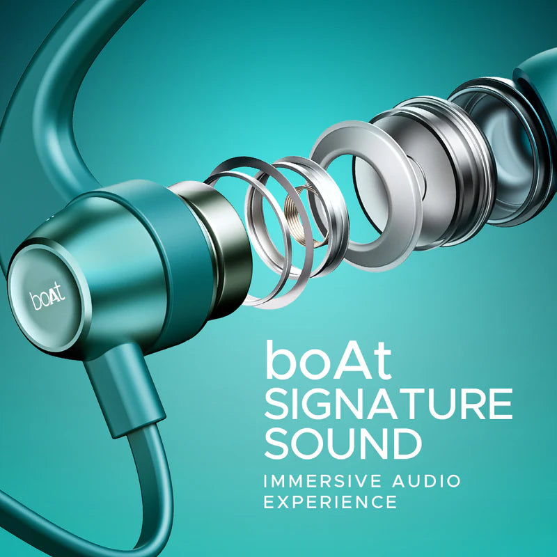 boAt Rockerz 255 Pro+ with ASAP Charge, 60 Hours Playback, 10mm Drivers | Wireless earphone (Teal Green, Neckband)