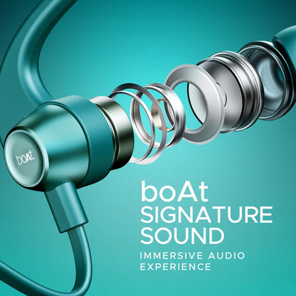 boAt Rockerz 255 Pro+ with ASAP Charge, 60 Hours Playback, 10mm Drivers | Wireless earphone (Teal Green, Neckband)