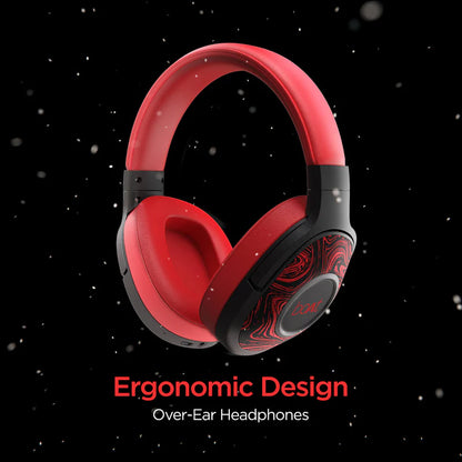 boAt Rockerz 550 Wireless Headphones with 20 Hours Playback, 50MM Drivers, Padded Ear Cushions | Over the ear (Red)