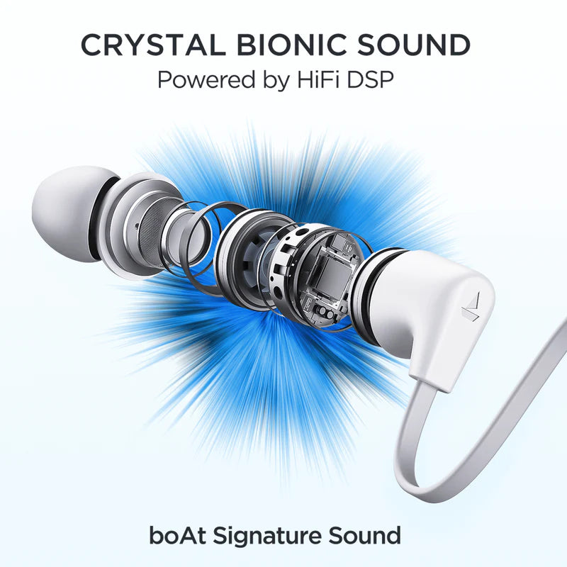 boAt Rockerz Trinity with 150 hrs Playback, Crystal Bionic Sound Powered by HiFi, Beast Mode with 65ms Low Latency, ENx Tech, ASAP Charge, Dual Pairing | Wireless Earphones (Kutch White, Neckband)