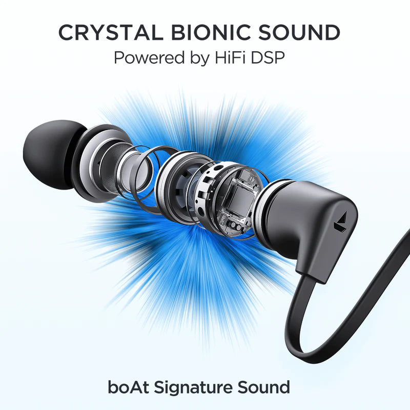 boAt Rockerz Trinity  with 150 hrs Playback, Crystal Bionic Sound Powered by HiFi, Beast Mode with 65ms Low Latency, ENx Tech, ASAP Charge, Dual Pairing | Wireless Earphones (Cosmic Black, Neckband)