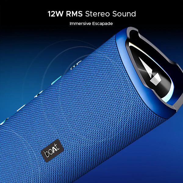 boAt Stone 750 with 12hrs of Playback, RGB lighting, TWS Feature, 12W RMS Stereo Sound | Bluetooth Speaker (Marine Blue)