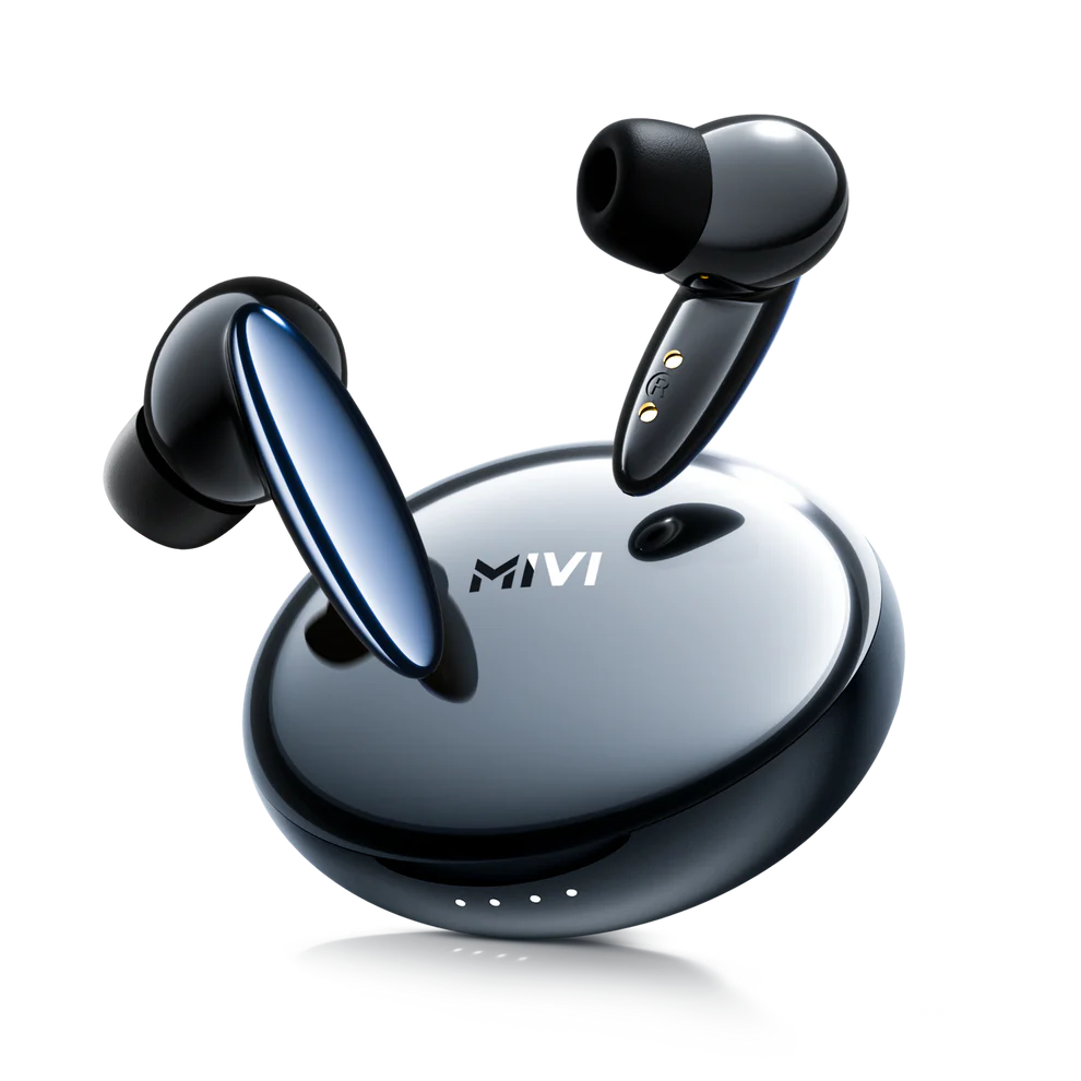 Mivi SuperPods Opera ANC [Flagship Edition] with Hi-res Audio Wireless LDAC, ANC Tech with 3D Soundstage, Spatial Audio Tech, 60H Playback | True Wireless (Iconic Black, Earbuds)