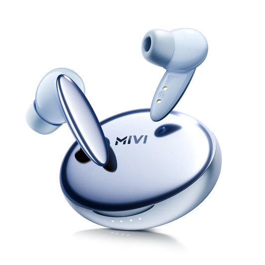 Mivi SuperPods Opera ANC [Flagship Edition] with Hi-res Audio Wireless LDAC, ANC Tech with 3D Soundstage, Spatial Audio Tech, 60H Playback | True Wireless (Aspiring Blue, Earbuds)