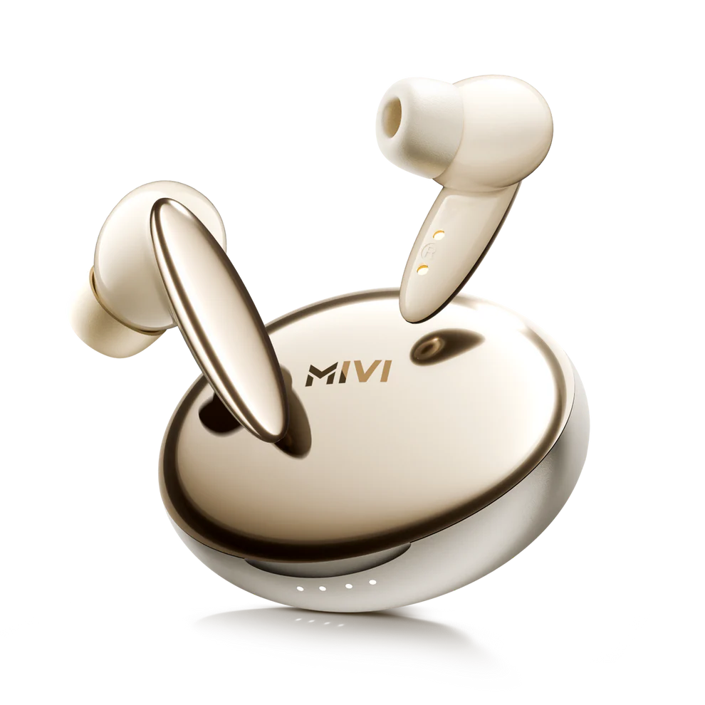 Mivi SuperPods Opera ANC [Flagship Edition] with Hi-res Audio Wireless LDAC, ANC Tech with 3D Soundstage, Spatial Audio Tech, 60H Playback | True Wireless (Magnetic Brown, Earbuds)