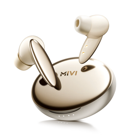 Mivi SuperPods Opera ANC [Flagship Edition] with Hi-res Audio Wireless LDAC, ANC Tech with 3D Soundstage, Spatial Audio Tech, 60H Playback | True Wireless (Magnetic Brown, Earbuds)