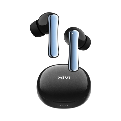 Mivi DuoPods K7 with AI ENC Tech,50hrs Playback, 50ms Low Latency Gaming, Rich Bass | True Wireless (Jazzy Black, Earbuds)