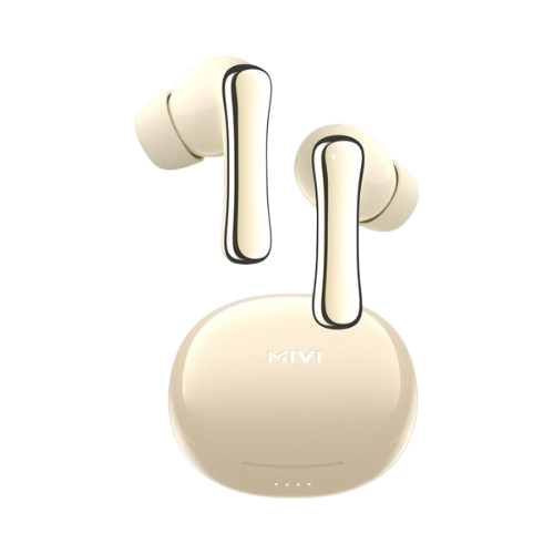 Mivi DuoPods K7 with AI ENC Tech,50hrs Playback, 50ms Low Latency Gaming, Rich Bass | True Wireless (Ivory, Earbuds)