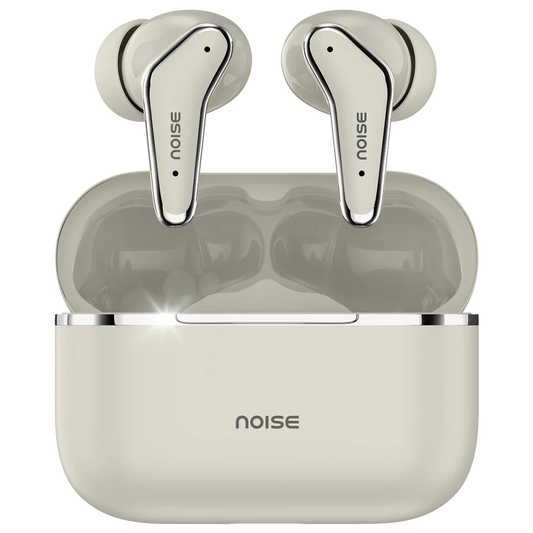 Noise Buds VS102 Elite with 50Hr Playtime, ENC, Quad Mic, Chrome finish Flybird Design, True Wireless (Calm Beige, Earbuds)