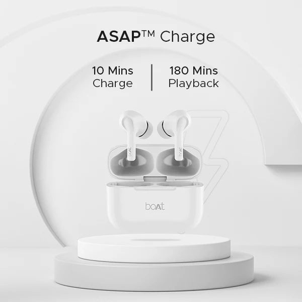 boAt Airdopes 161 with ASAP Charge, IWP Technology, 40 hrs Playback | True Wireless (Pearl White, Earbuds)