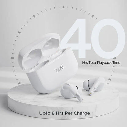 boAt Airdopes 161 with ASAP Charge, IWP Technology, 40 hrs Playback | True Wireless (Pearl White, Earbuds)