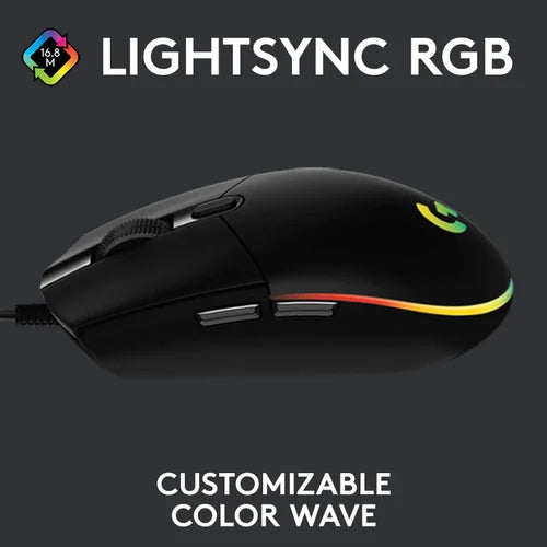 Logitech G102 USB Light Sync/ Customizable RGB Lighting, 6 Programmable Buttons, Gaming Grade Sensor, Light Weight