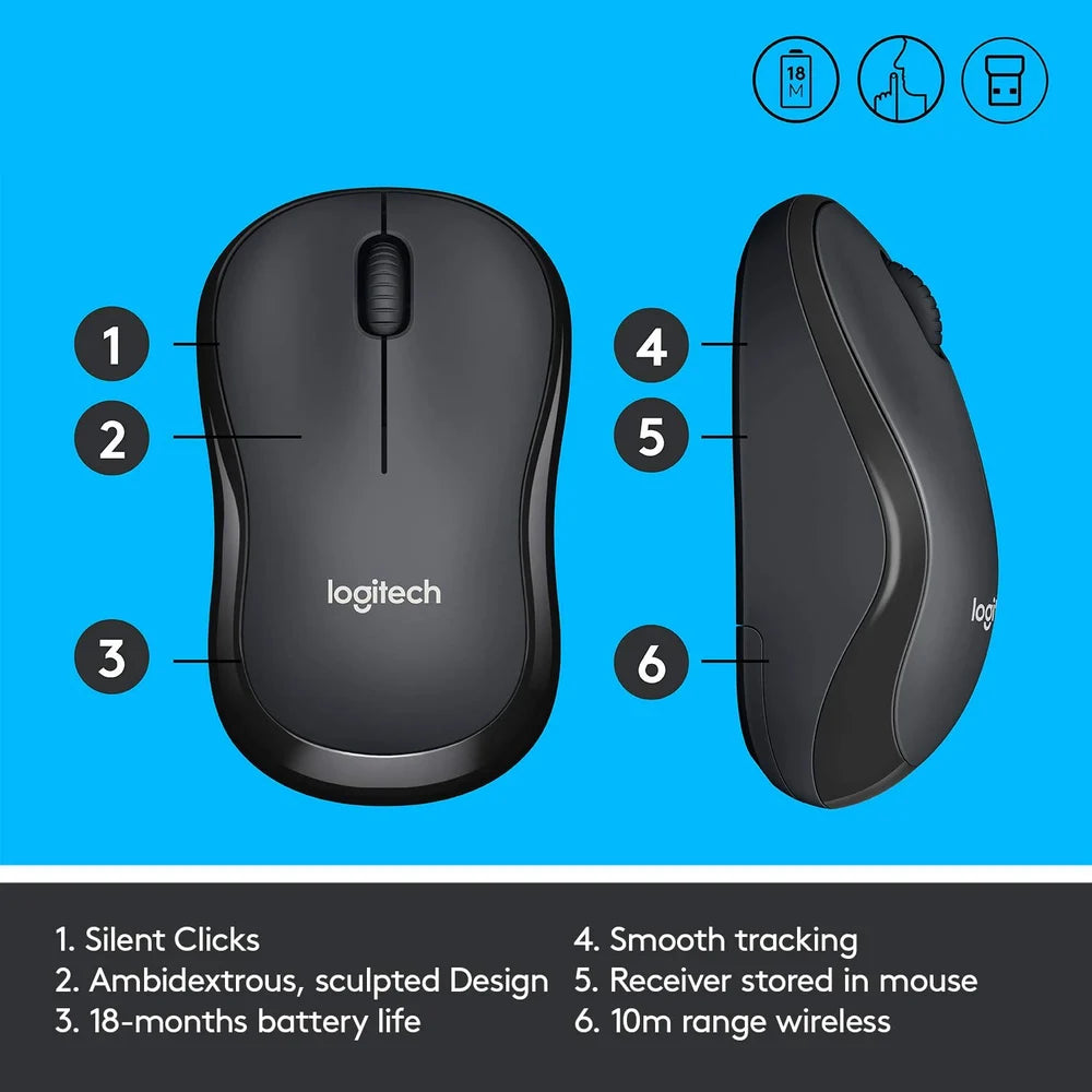 logitech-M221 Wireless Optical Mouse with Silent Click Buttons