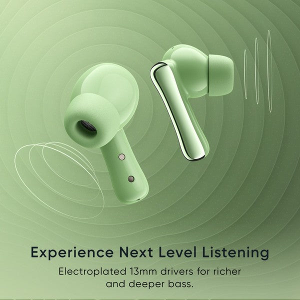 Mivi DuoPods K7 with AI ENC Tech,50hrs Playback, 50ms Low Latency Gaming, Rich Bass | True Wireless (Mint Green, Earbuds)