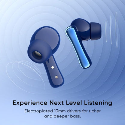 Mivi DuoPods K7 with AI ENC Tech,50hrs Playback, 50ms Low Latency Gaming, Rich Bass | True Wireless (Jazzy Blue, Earbuds)