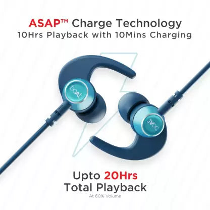 boAt Rockerz 235 Pro with ASAP Charge, 20 Hours Playback, Beast Mode, 10mm Drivers | Wireless earphone (Blue, Neckband)