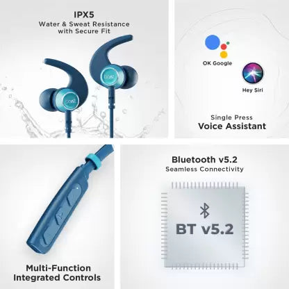 boAt Rockerz 235 Pro with ASAP Charge, 20 Hours Playback, Beast Mode, 10mm Drivers | Wireless earphone (Blue, Neckband)